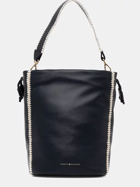 Кожена чанта Tommy Hilfiger тъмносиньо