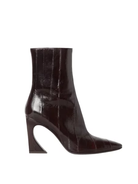 Buty do kostki Fendi skórzane brązowe
