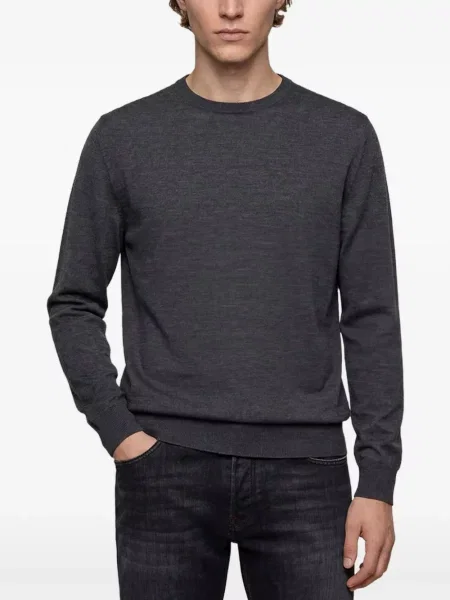 Pulover Kiton cu decolteu rotund gri