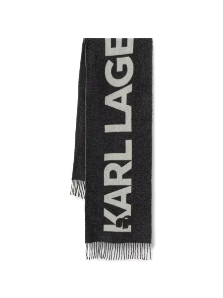 Fular Karl Lagerfeld cu franjuri gri