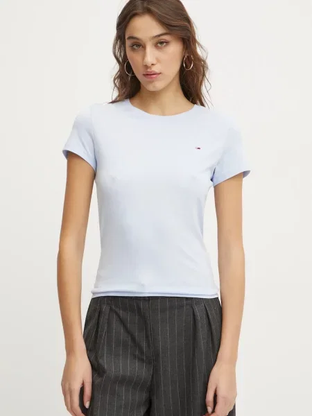 Tommy Jeans basic tričko modré