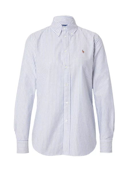 Polo Ralph Lauren Bluză albastru deschis / maro coniac alb
