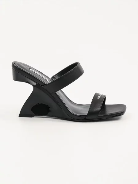 Karl Lagerfeld papuci de piele WAVERLY femei pana negru