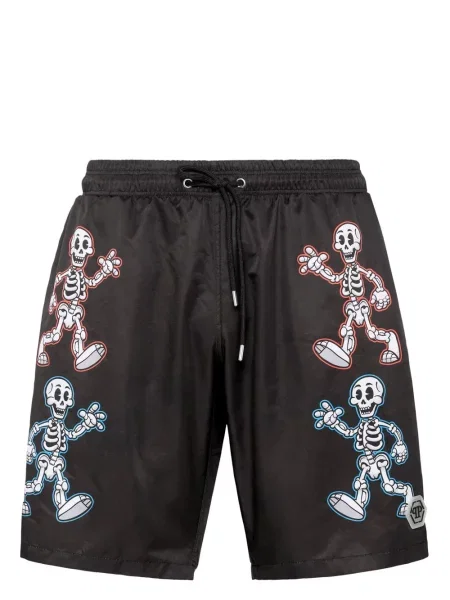 Slip de baie Philipp Plein cu imagine negru