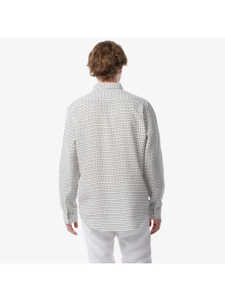 Lacoste Koszula Wzorzysta Slim Fit beżowa