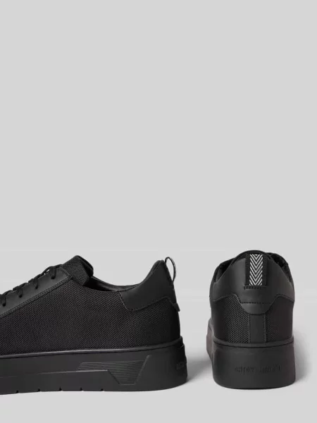 Sneakersy z mieszanki skóry z detalem z logo Antony Morato czarne