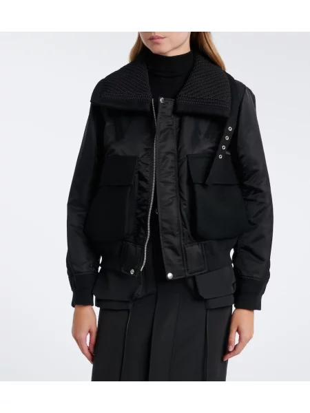 Geacă Sacai de lână negru