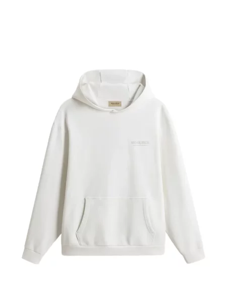 Majica s kapuljačom Woolrich s autogramom bijela