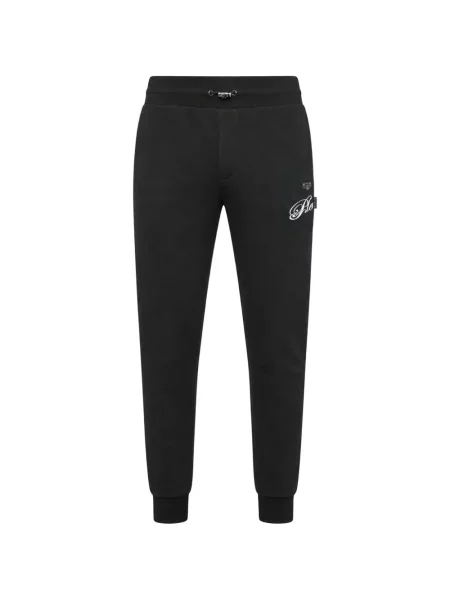 Ursuleț de pluș pantaloni de jogging Philipp Plein cu strasuri alergare negru
