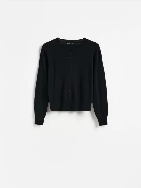 Reserved Cardigan cu adaos de lână negru