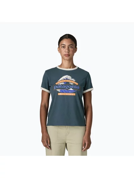 Tricou pentru femei Patagonia Great Waves Ringer Tee summit blue albastru