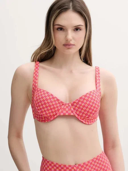 Plavková podprsenka Rip Curl mírně vyztužený košík růžová
