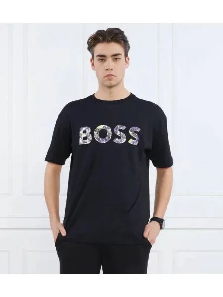 BOSS GREEN Póló LOTUS | Relaxed fit fekete