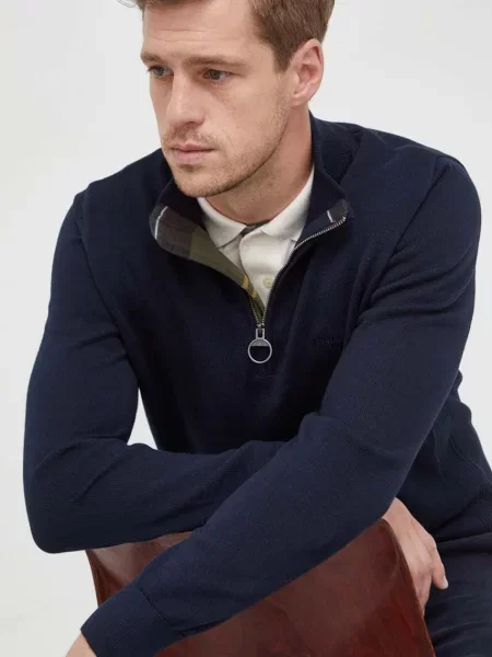 Barbour pulover de marin cu turtleneck albastru