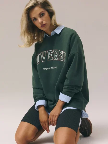 Світшот DIVERSE Lofira бавовна/поліестер зелений