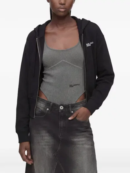 Hanorac cu glugă Karl Lagerfeld Jeans negru