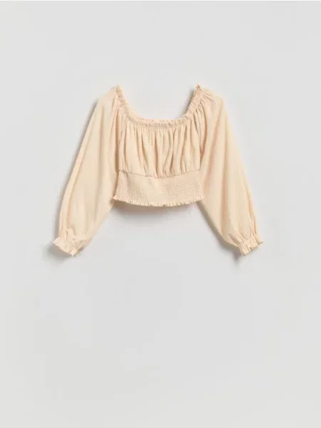 Reserved Блузка зі збірками світло-жовтий жовта