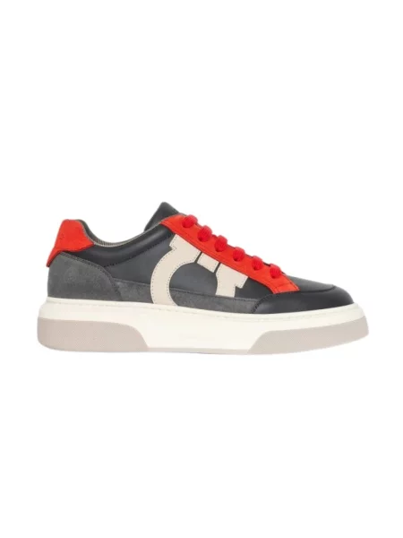 Sneakersy Ferragamo skórzane szare