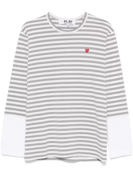 Tricou Comme Des Garcons Play cu motiv cu inimi gri