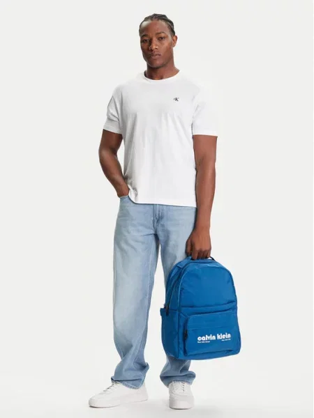 Calvin Klein plecak duży z nadrukiem niebieski