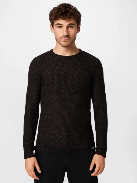 JACK & JONES Megztinis DAMIAN smėlio / juoda