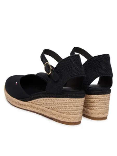 Tommy Hilfiger Espadrilles Mid Wedge Espad Closed Toe fekete