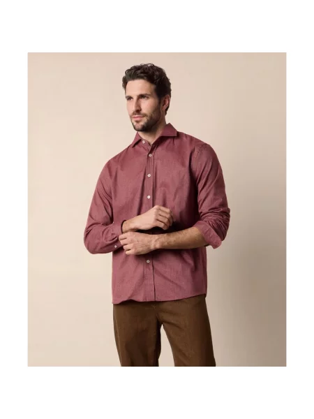 Koszula Brooks Brothers ze stójką brązowa