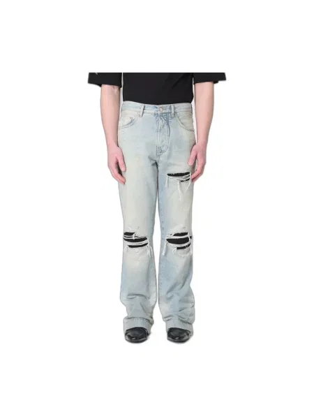 Jeansy straight leg Amiri dzwony niebieskie