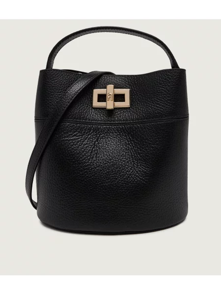 Furla De piele geantă pe umăr FURLA AMELIA negru
