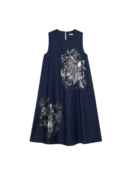 Sukienka Oltre z cekinami w kształcie litery A niebieska