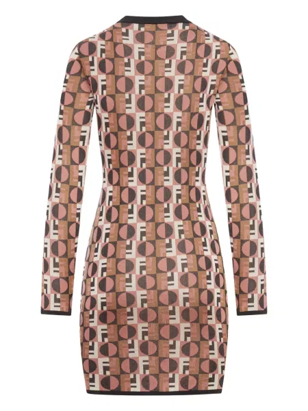 Rochie Fendi cu imprimeu geometric de costum roz