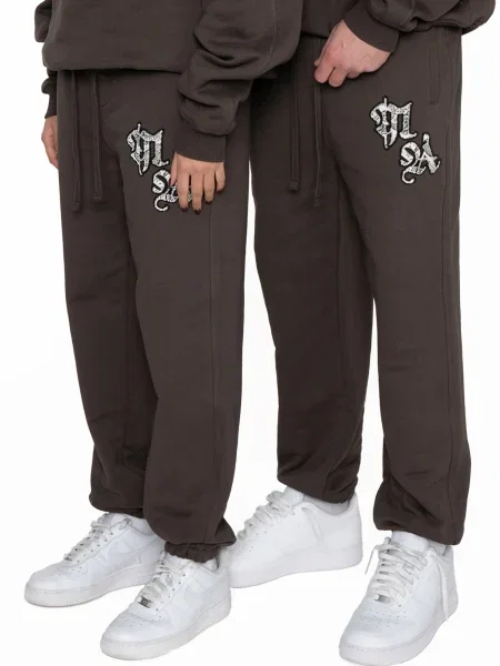 Multiply Apparel Pantaloni maro alb