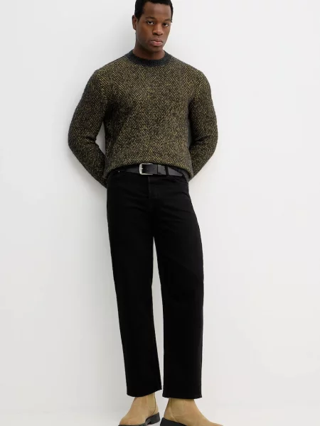 Sisley sweter z domieszką wełny ciepły zielony