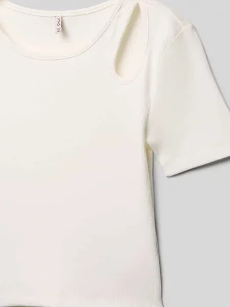 T-shirt o kroju slim fit z mieszanki bawełny model ‘NESSA LIFE’ Only biała