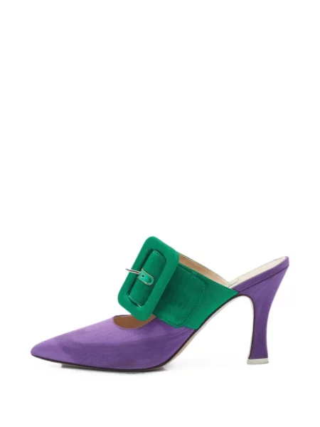 Papuci tip mules The Attico cu cataramă violet