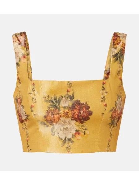 Cropp top Agua By Agua Bendita cu model floral galben