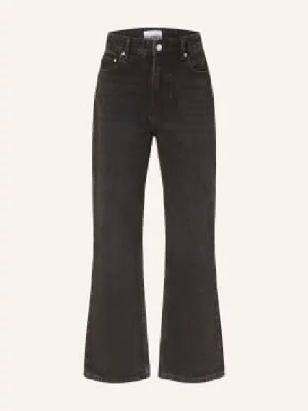 Ganni Džíny Se Širokými Nohavicemi black washed černé