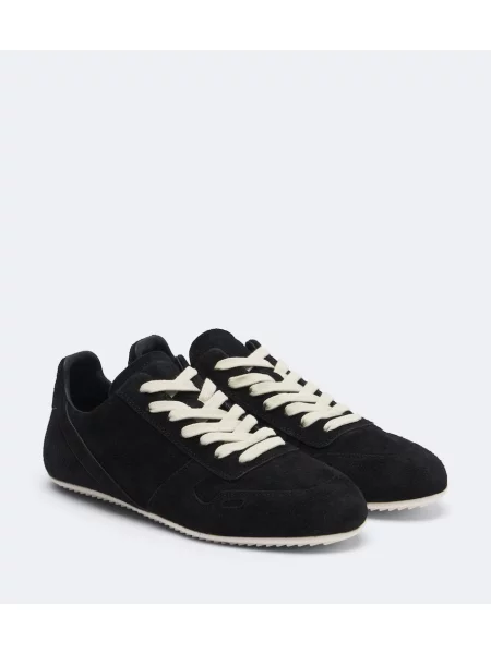 Sneakerși Rick Owens din piele de căprioară negru