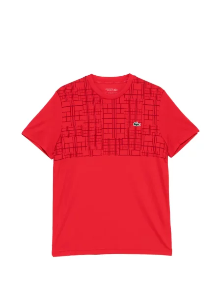 Tricou Lacoste cu petice tenis roșu