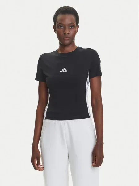 Футболка Adidas в полоску черная