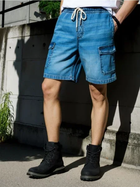 Sinsay Džínové kraťasy modrá