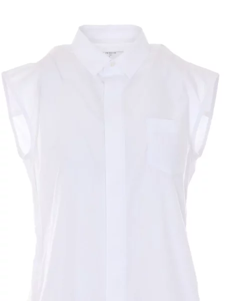 Rochie Sacai fără mâneci din tul alb