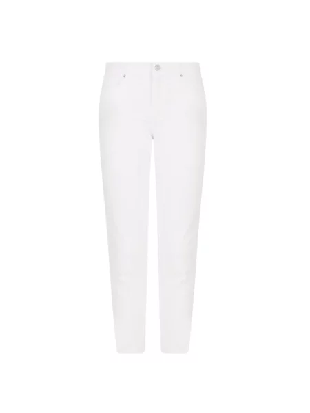 Haftowane skinny jeansy skinny Armani Exchange białe