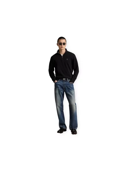 Pulover Polo Ralph Lauren din jerseu negru