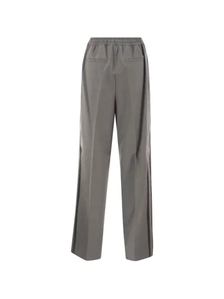 Pantaloni Sportmax cu dungi cu cordon gri
