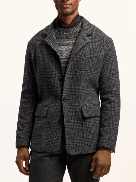 Ralph Lauren Purple Label Kabát S Kašmírem tmavě / hnědá šedá