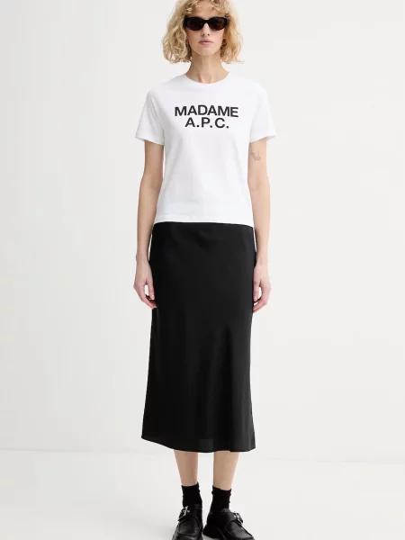 A.P.C. t-shirt T-SHIRT CROP MANCHE COURTE MADAME APC biała