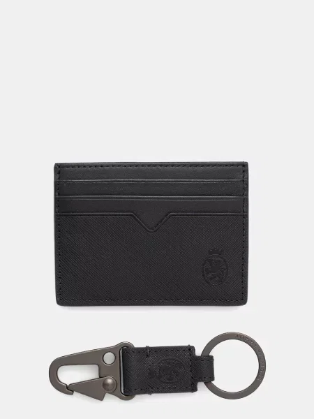 Usnjen etui za kartice in obesek za ključe Tommy Hilfiger mornarsko modra