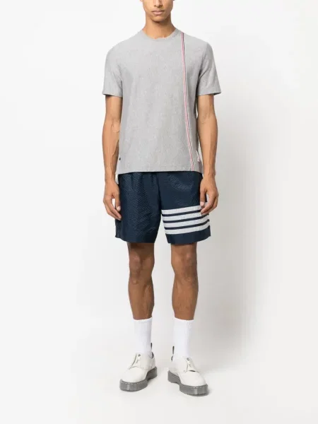 Dryžuotas marškinėliai Thom Browne pilka