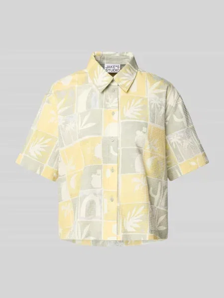 Bluzka o kroju relaxed fit z fakturowanym wzorem Jake*s Studio Woman